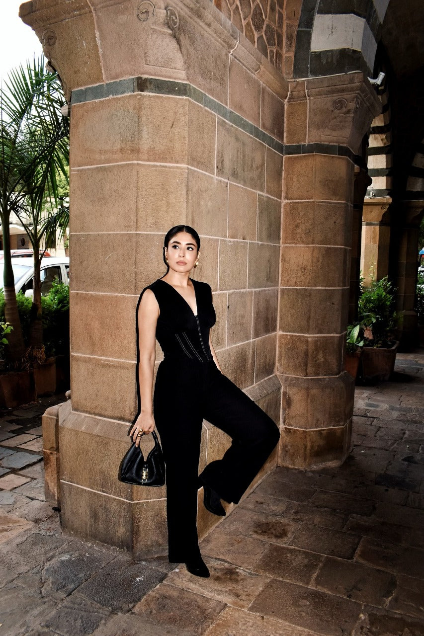 Affair Corset With High Waisted Pants - Black