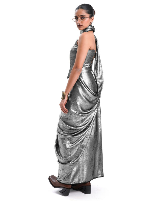 SILVER SHIMMER SAREE