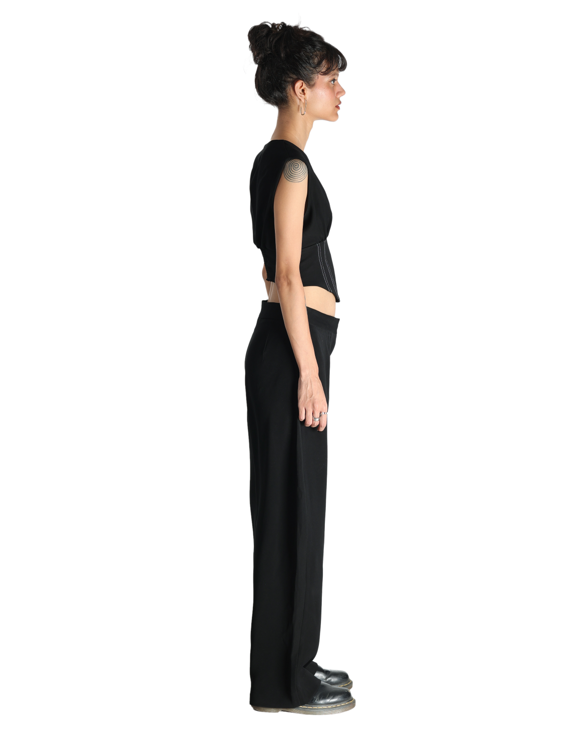 Affair Corset With High Waisted Pants - Black