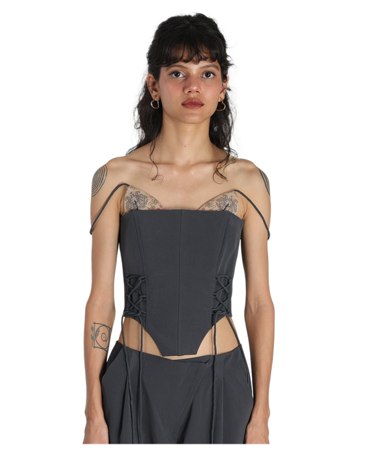 Bunny Ears Corset - Dark Grey
