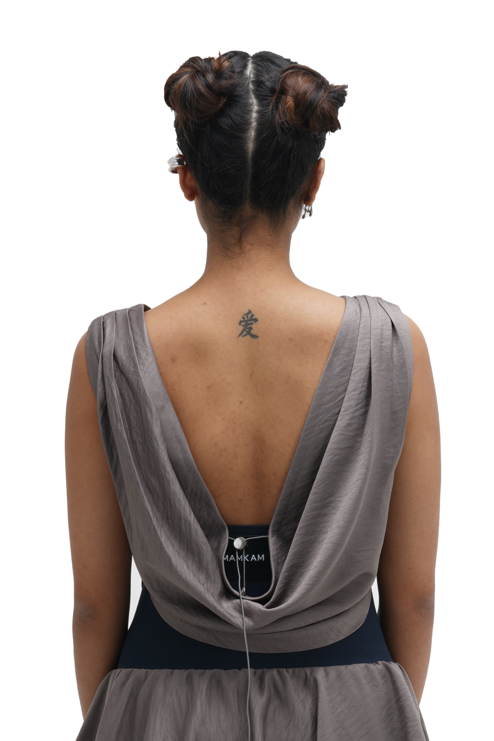 GREY COWL TOP