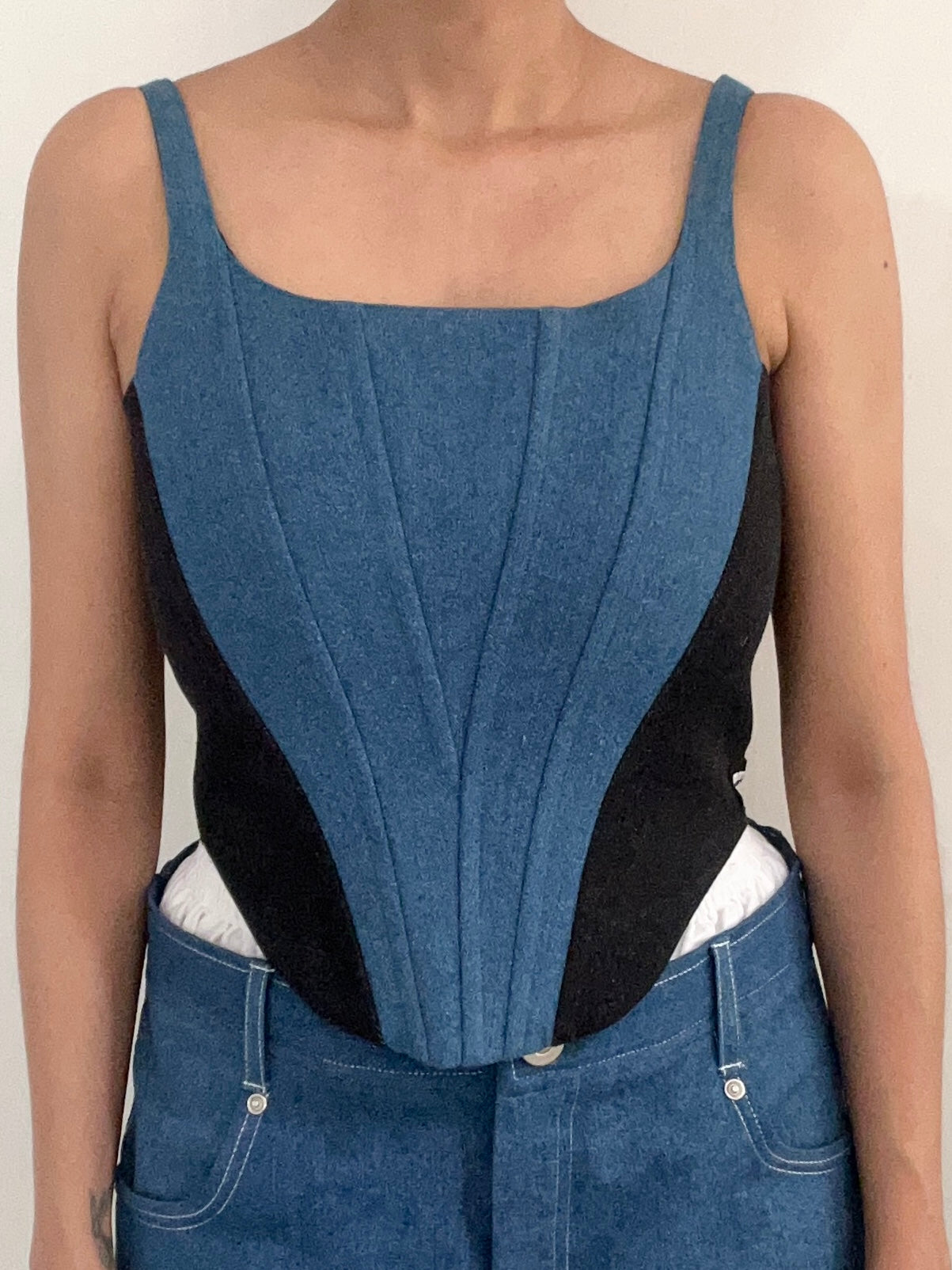 Two Tone Denim Corset