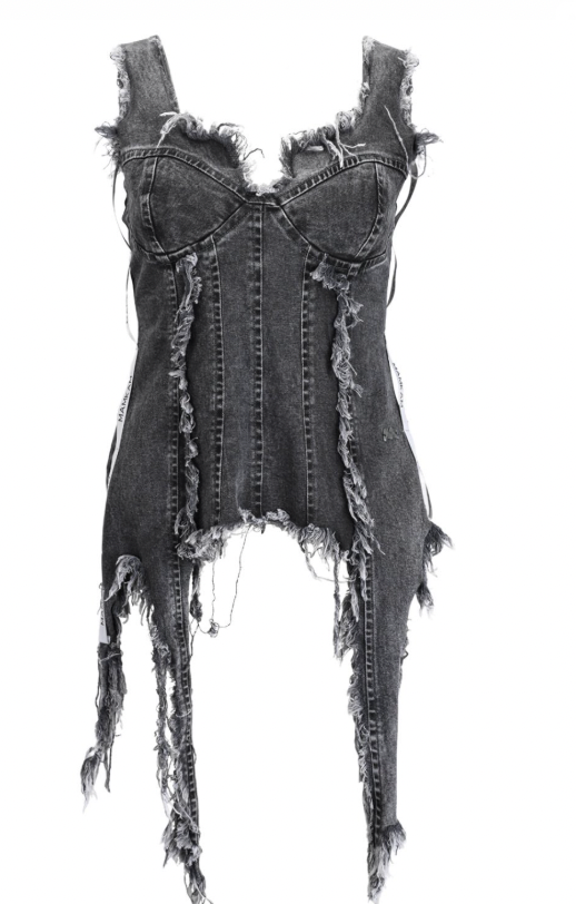 TEAR AFFAIR CORSET - BLACK