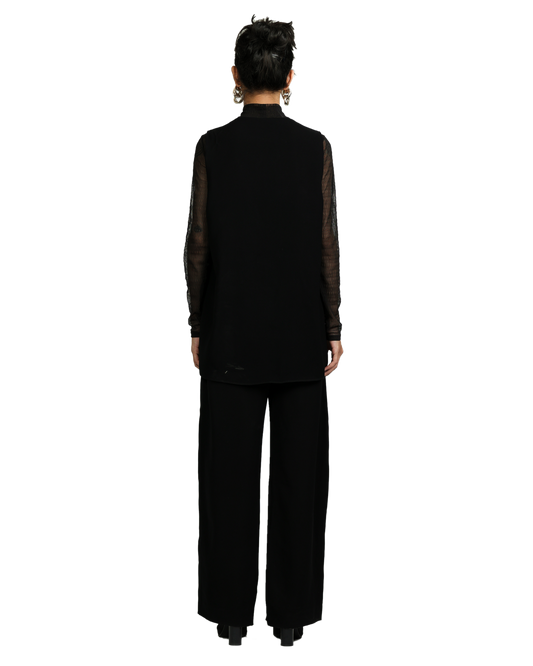 Dot Dress With Pants - Black