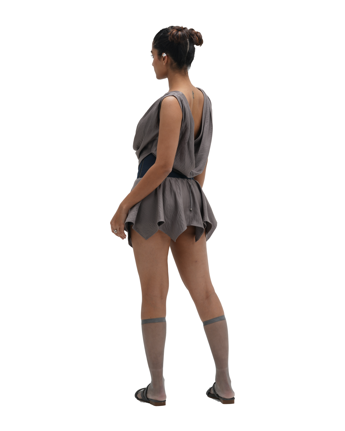 GREY COWL TOP
