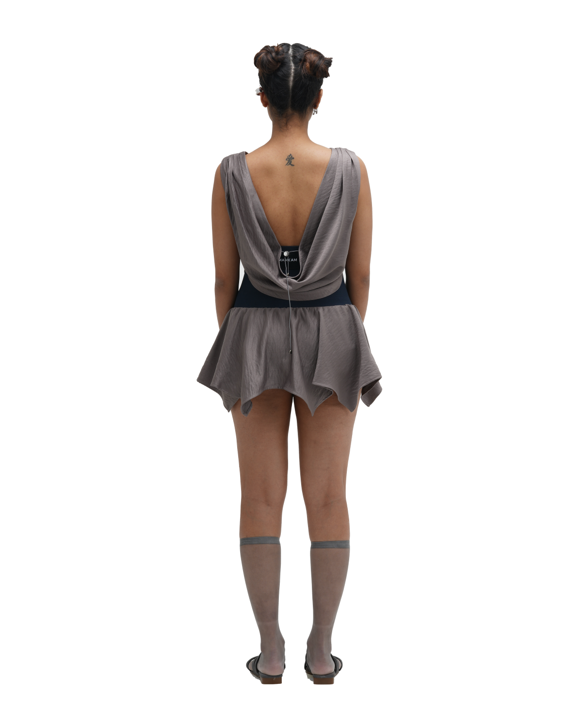 GREY COWL TOP