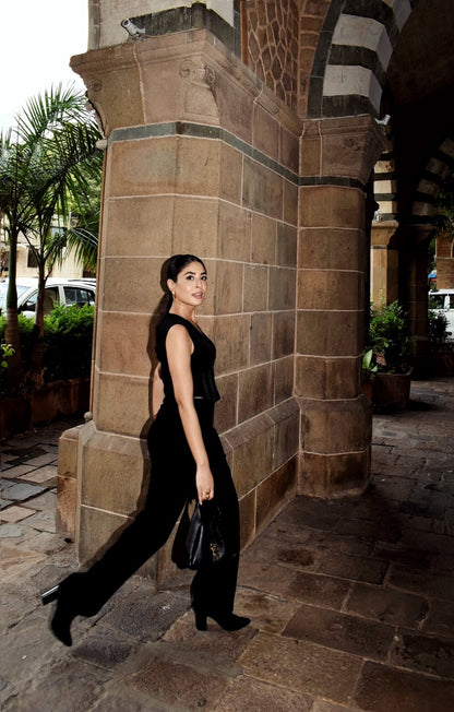 Affair Corset With High Waisted Pants - Black