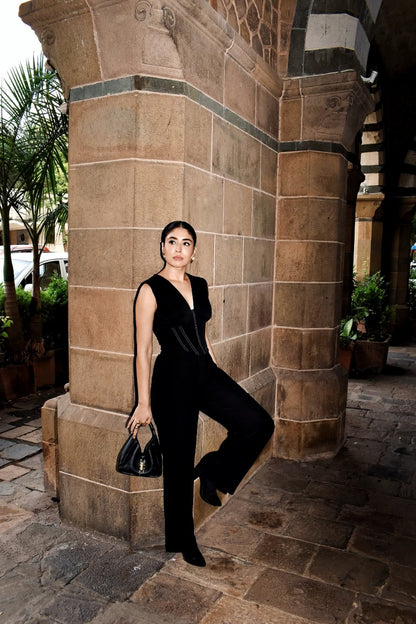 Affair Corset With High Waisted Pants - Black