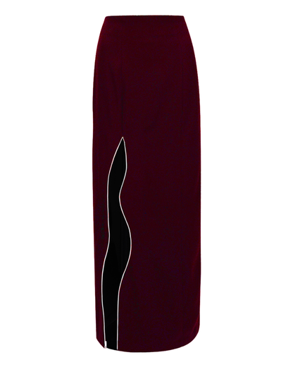 CURVE SKIRT- MERLOT
