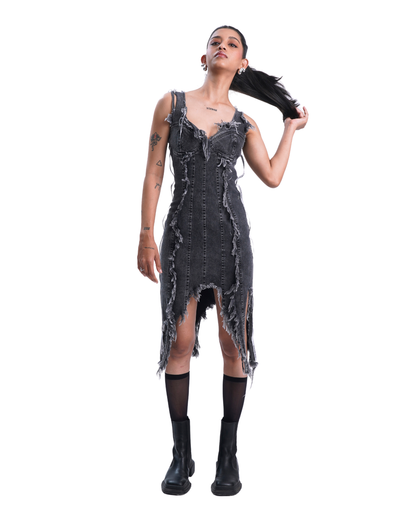 FRAY DAY DRESS - BLACK