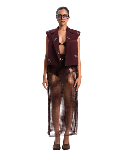 OUTCAST BLAZER- MERLOT