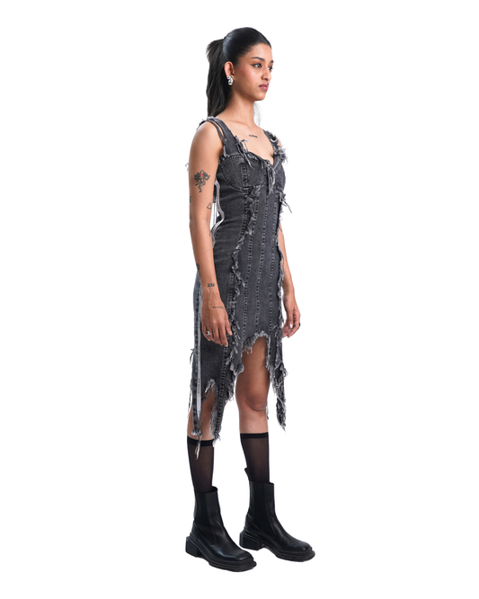 FRAY DAY DRESS - BLACK