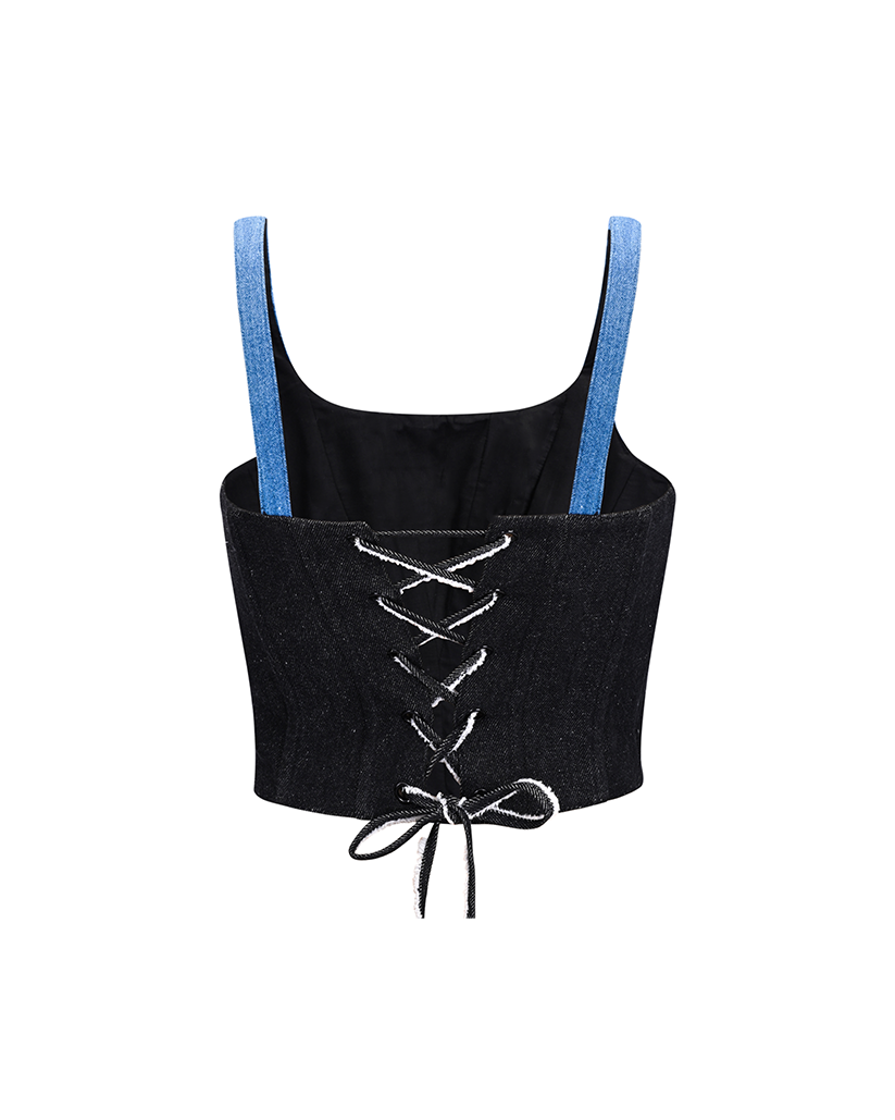 Two Tone Denim Corset
