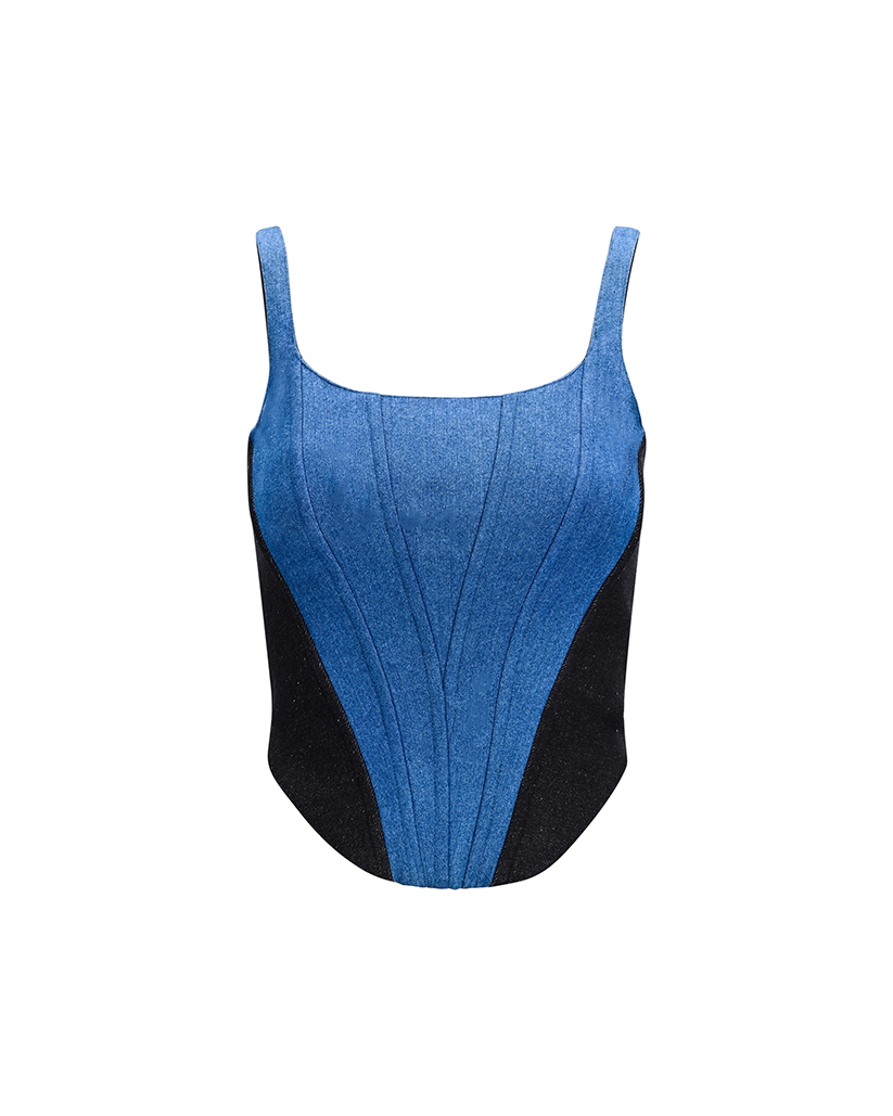 Two Tone Denim Corset
