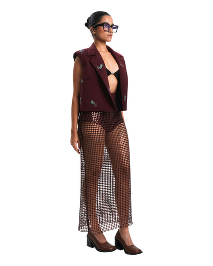 BARE INTENT SKIRT - MERLOT