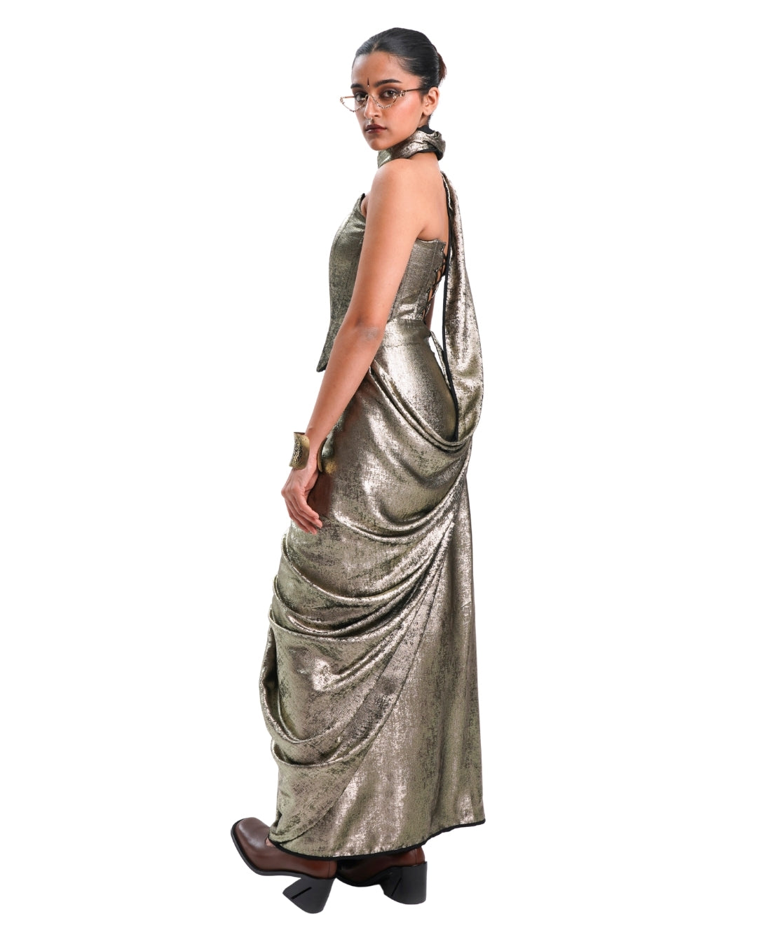 ANTIQUE GOLD SHIMMER SAREE