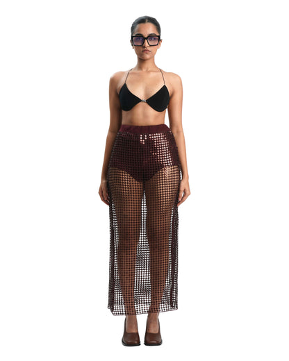 BARE INTENT SKIRT - MERLOT