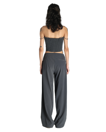 Bunny Ears Corset With Angle Fly Pants - Dark Grey
