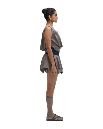 GREY COWL TOP