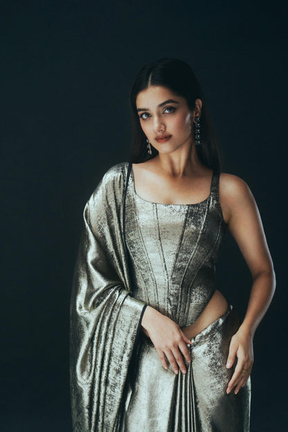 ANTIQUE GOLD SHIMMER SAREE