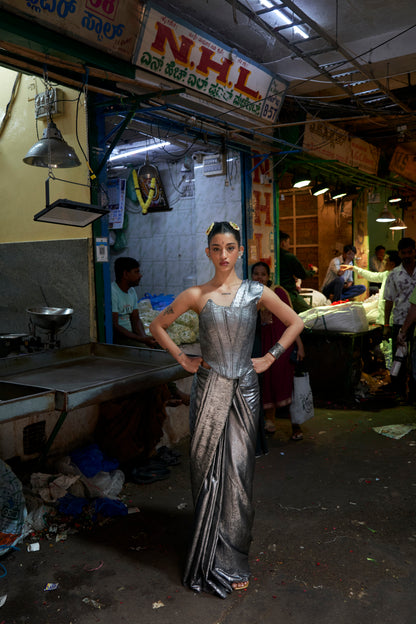 SILVER SHIMMER SAREE