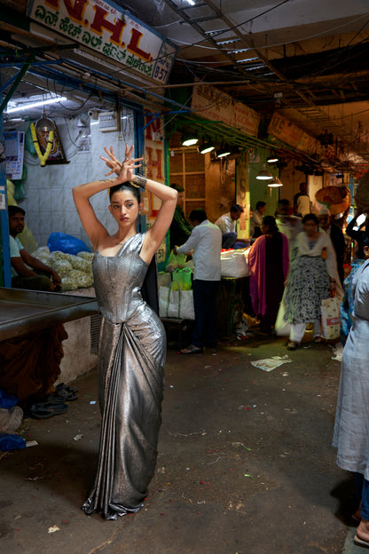 SILVER SHIMMER SAREE