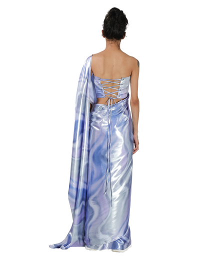 Ocean Wave Saree