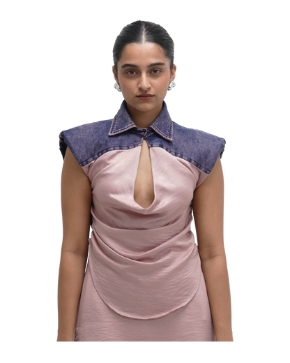 COWL FRAME TOP WITH RUCH HOUR SKIRT