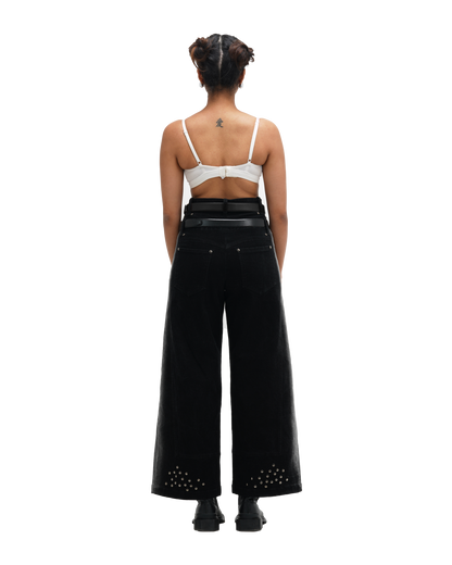 BLEACHED JEANS - BLACK