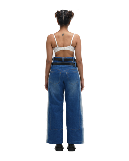 BLEACHED JEANS - BLUE