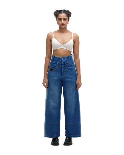 BLEACHED JEANS - BLUE