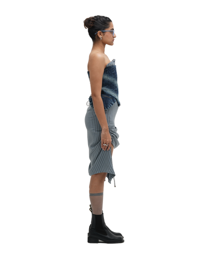CORSPLIT CORSET AND RUCH HOUR SKIRT - BLUE