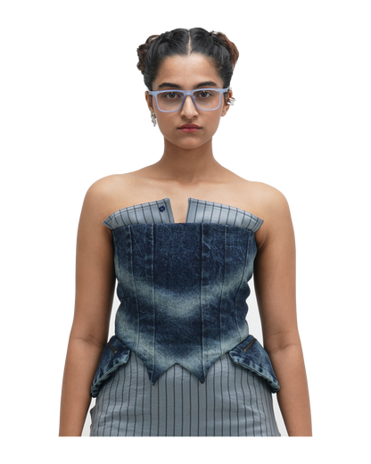 CORSPLIT CORSET - BLUE