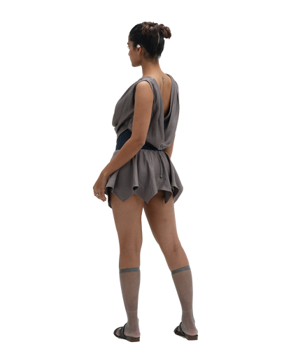 GREY COWL TOP
