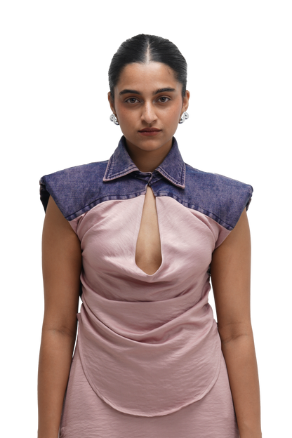 COWL FRAME TOP WITH RUCH HOUR SKIRT