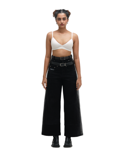 BLEACHED JEANS - BLACK