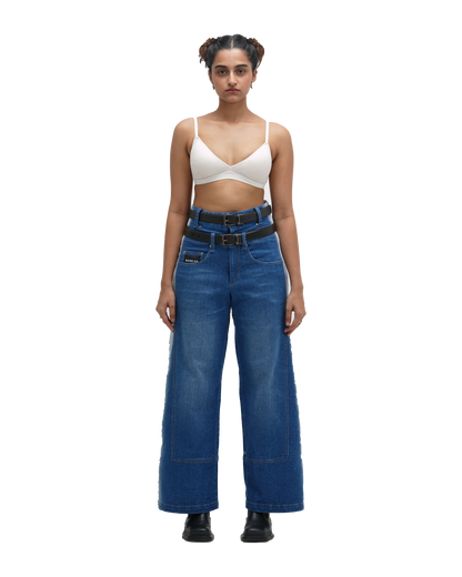 BLEACHED JEANS - BLUE