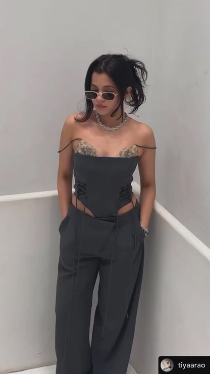 Bunny Ears Corset - Dark Grey