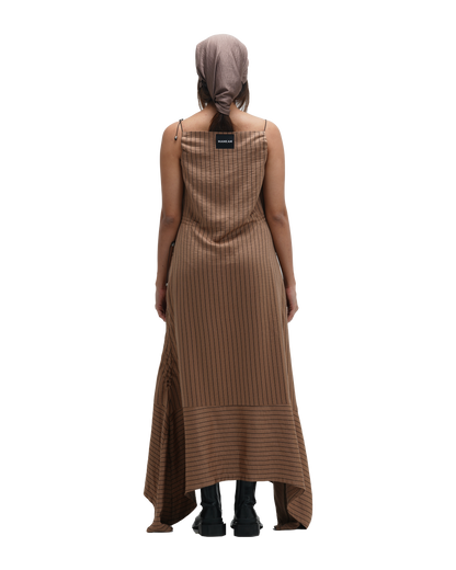 RUCH HOUR DRESS - BROWN
