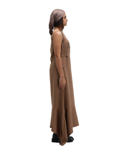 RUCH HOUR DRESS - BROWN