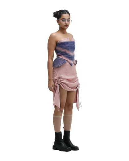RUCH HOUR SKIRT - PINK