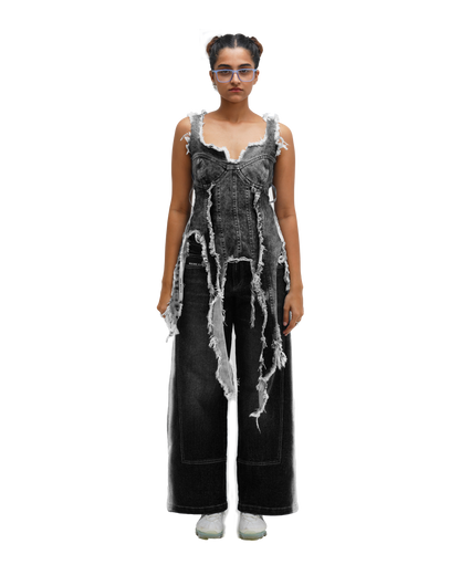 TEAR AFFAIR CORSET - BLACK