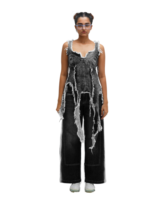 TEAR AFFAIR CORSET - BLACK